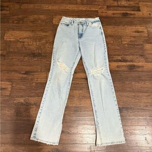 Good American Light Blue Straight Leg Jeans